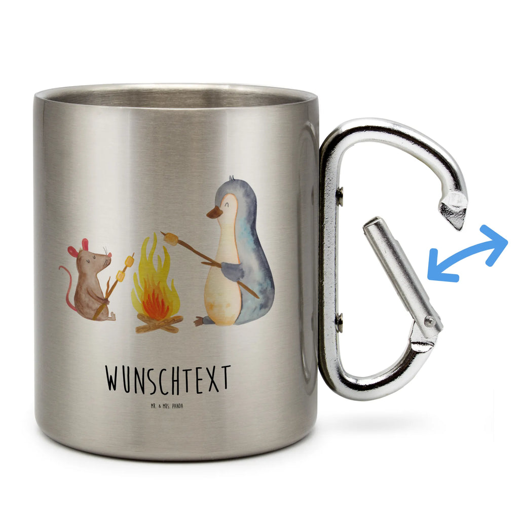 Spersonalizowany kubek ze stali nierdzewnej pingwin ognisko Pinguin
