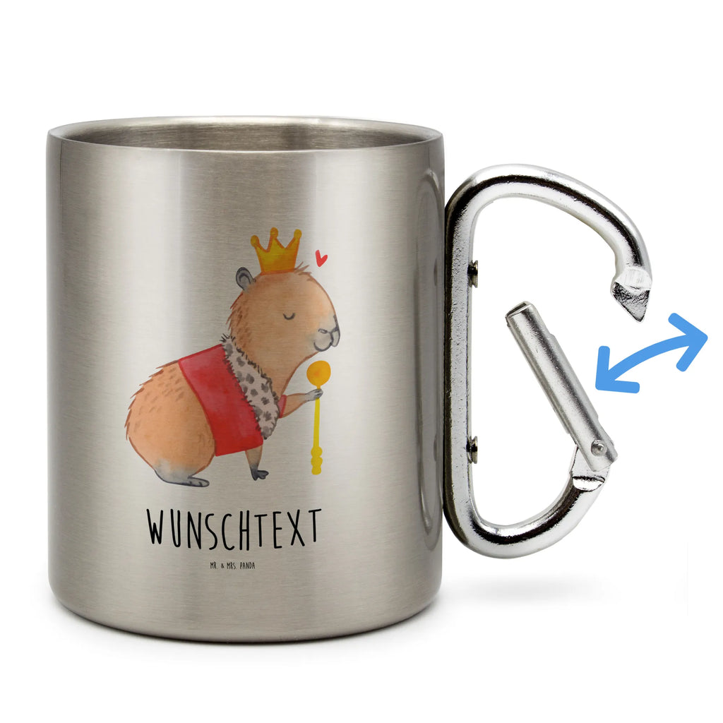 Personalized Stainless Steel Mug Capybara King small animals, cute, funny, cute animal motives, hand drawn, small world, funny sayings, good mood, happy, gifts, gift ideas, special gifts, animal lover, card