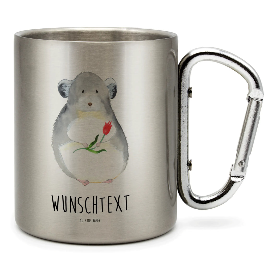 Spersonalizowany kubek ze stali nierdzewnej szynszyla kwiat Motywy zwierzęce, dobra energia, zabawne powiedzonka, zwierzęta