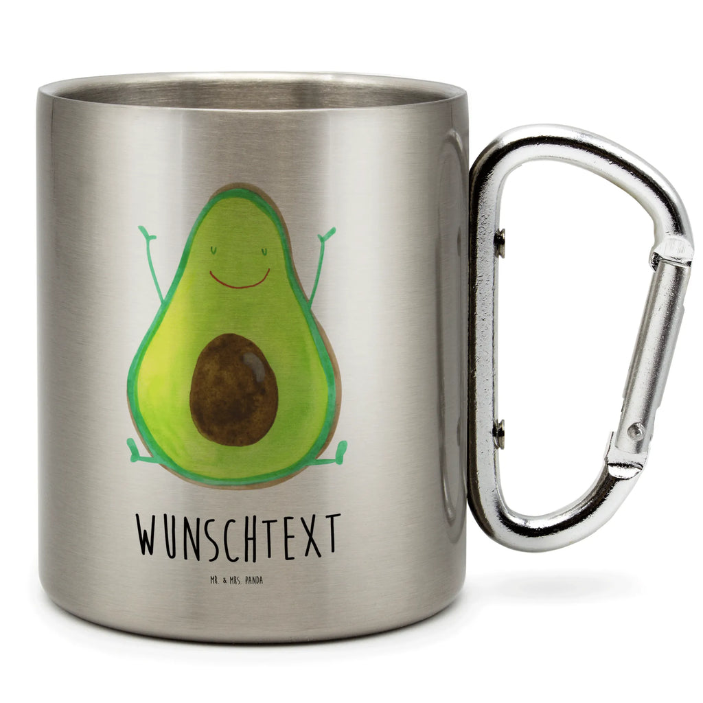 Spersonalizowany kubek ze stali nierdzewnej Awokado Szczęśliwy Awokado, Warzywa, Wegan, Zdrowy