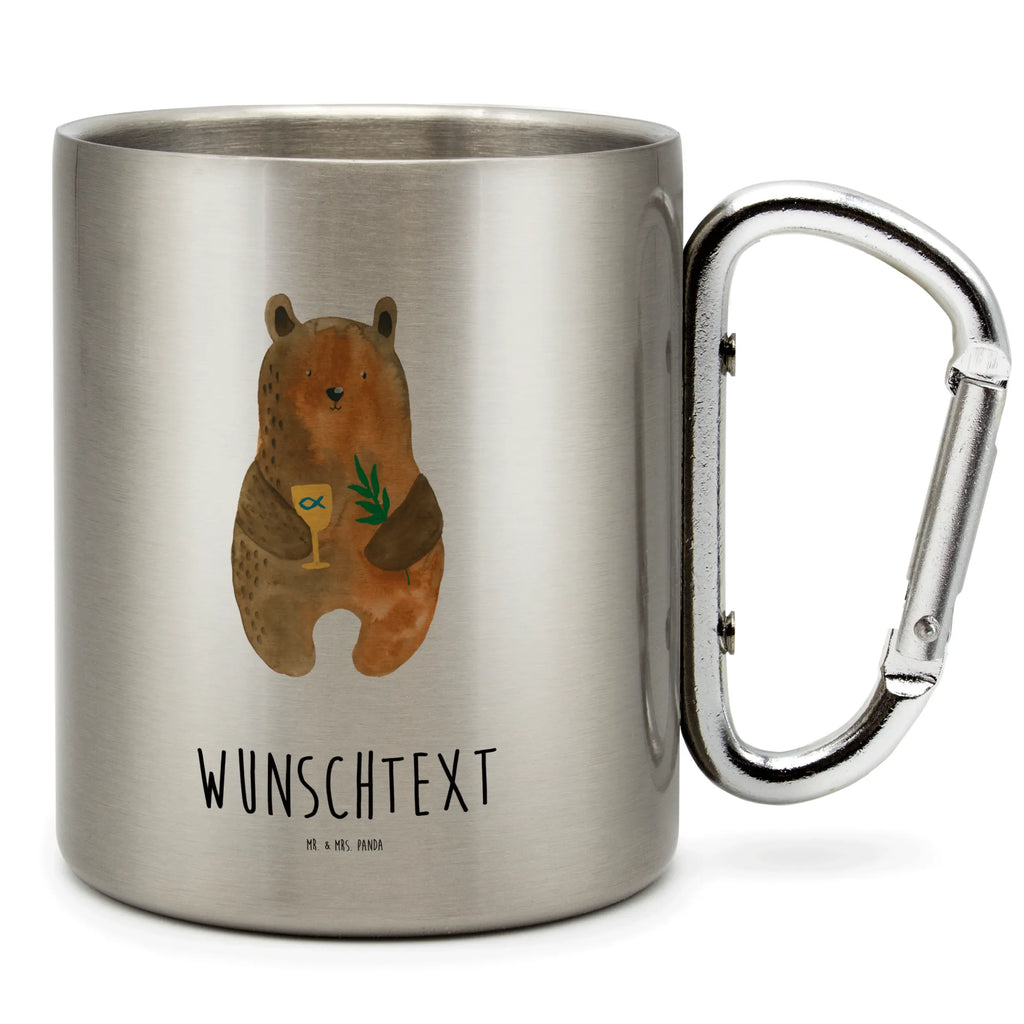 Spersonalizowany kubek ze stali nierdzewnej niedźwiedź Bierzmowanie Niedźwiedź, Miś, Pluszowy miś
