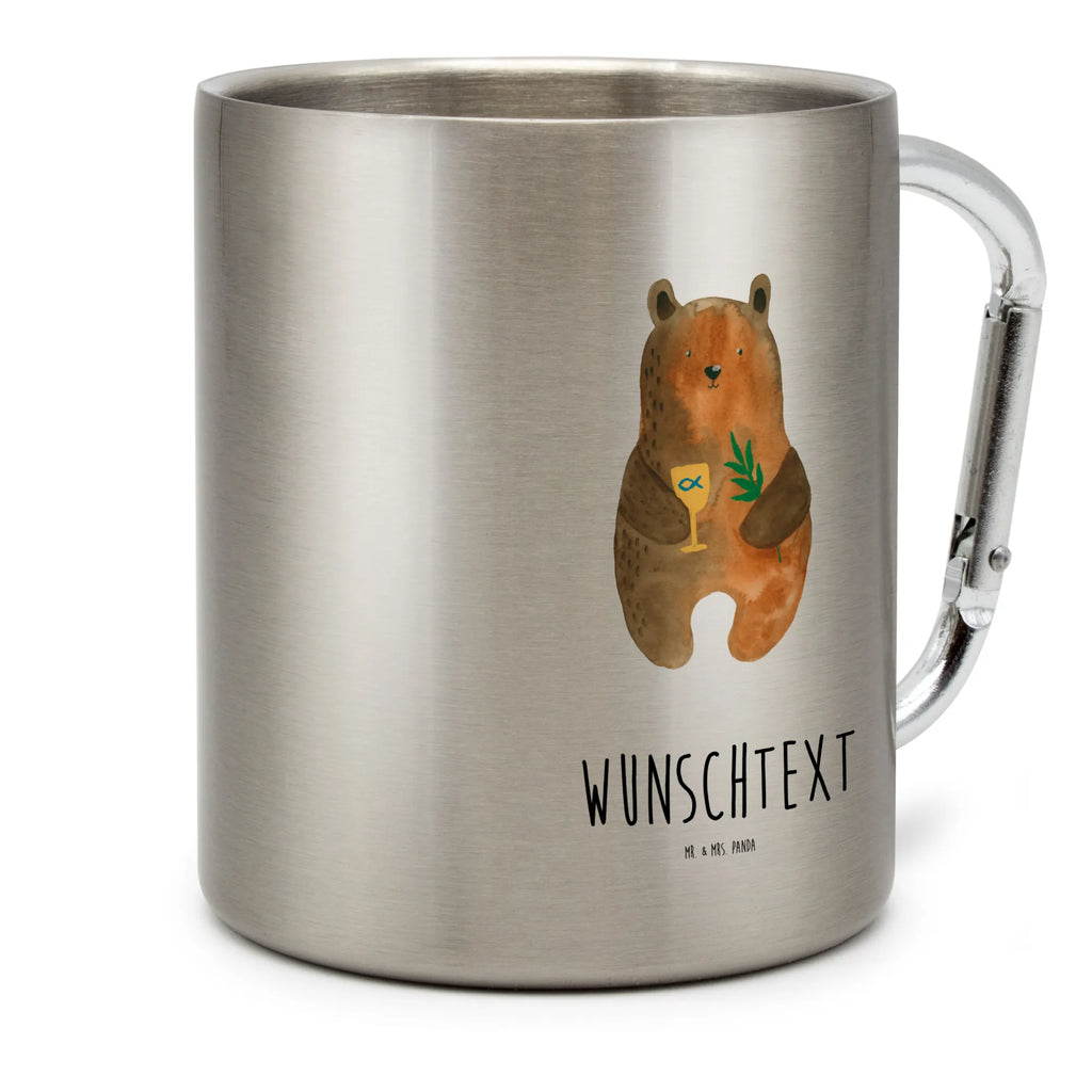 Spersonalizowany kubek ze stali nierdzewnej niedźwiedź Bierzmowanie Niedźwiedź, Miś, Pluszowy miś