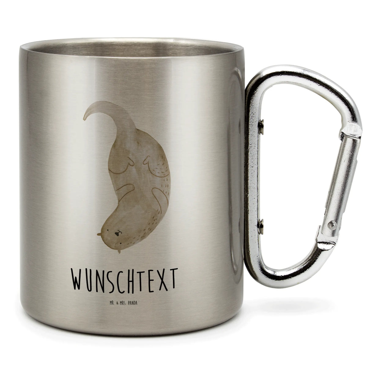 Personalized Stainless Steel Mug otter upside down otter, marten, sea otter, European otter, water mammal, aquatic animal, baby otter, predator, water, otter gifts, animal lover, gift ideas for animal lovers, animal, mammal, water animal, gifts for people in love, Otter Sea Otter Lake Otter