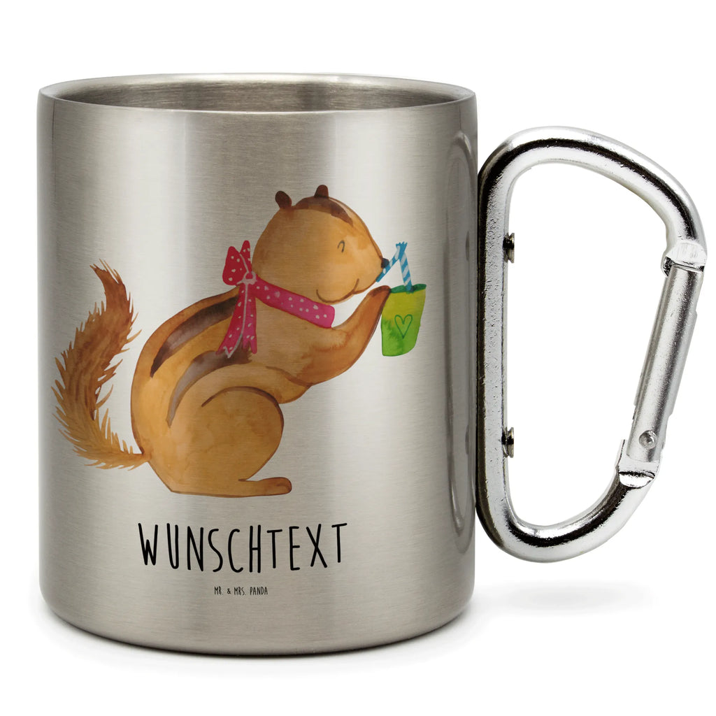 Personalized Stainless Steel Mug Squirrel smoothies small animals, cute, funny, cute animal motives, hand drawn, small world, funny sayings, good mood, happy, gifts, gift ideas, special gifts, animal lover, card, diet, weight loss, Green smoothies, chipmunks, squirrels