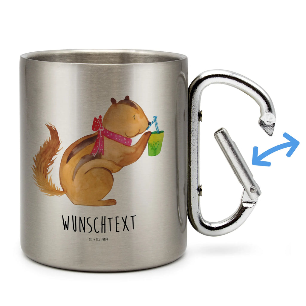 Personalized Stainless Steel Mug Squirrel smoothies small animals, cute, funny, cute animal motives, hand drawn, small world, funny sayings, good mood, happy, gifts, gift ideas, special gifts, animal lover, card, diet, weight loss, Green smoothies, chipmunks, squirrels