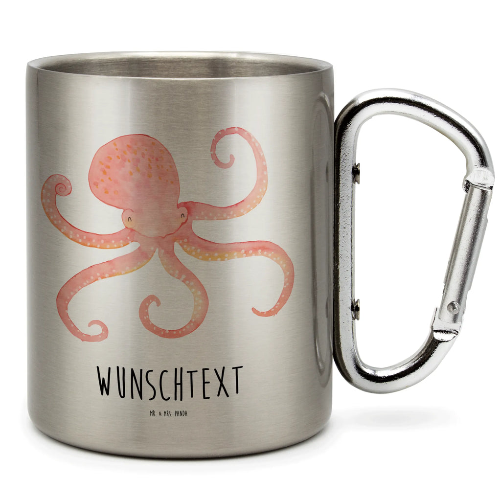 Spersonalizowany kubek ze stali nierdzewnej Ośmiornica Motywy zwierzęce, dobra energia, zabawne powiedzonka, zwierzęta