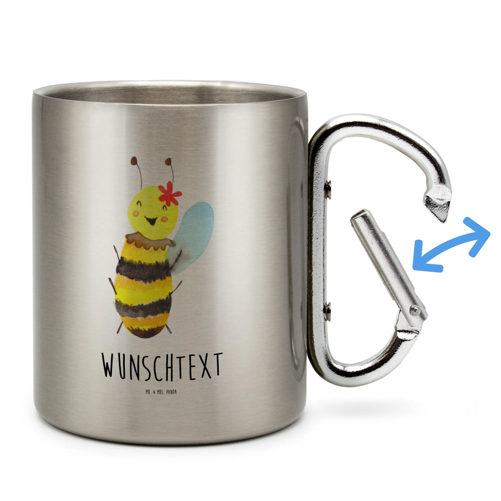 Personalized Stainless Steel Mug bee happy Bee, wasp, bumblebee