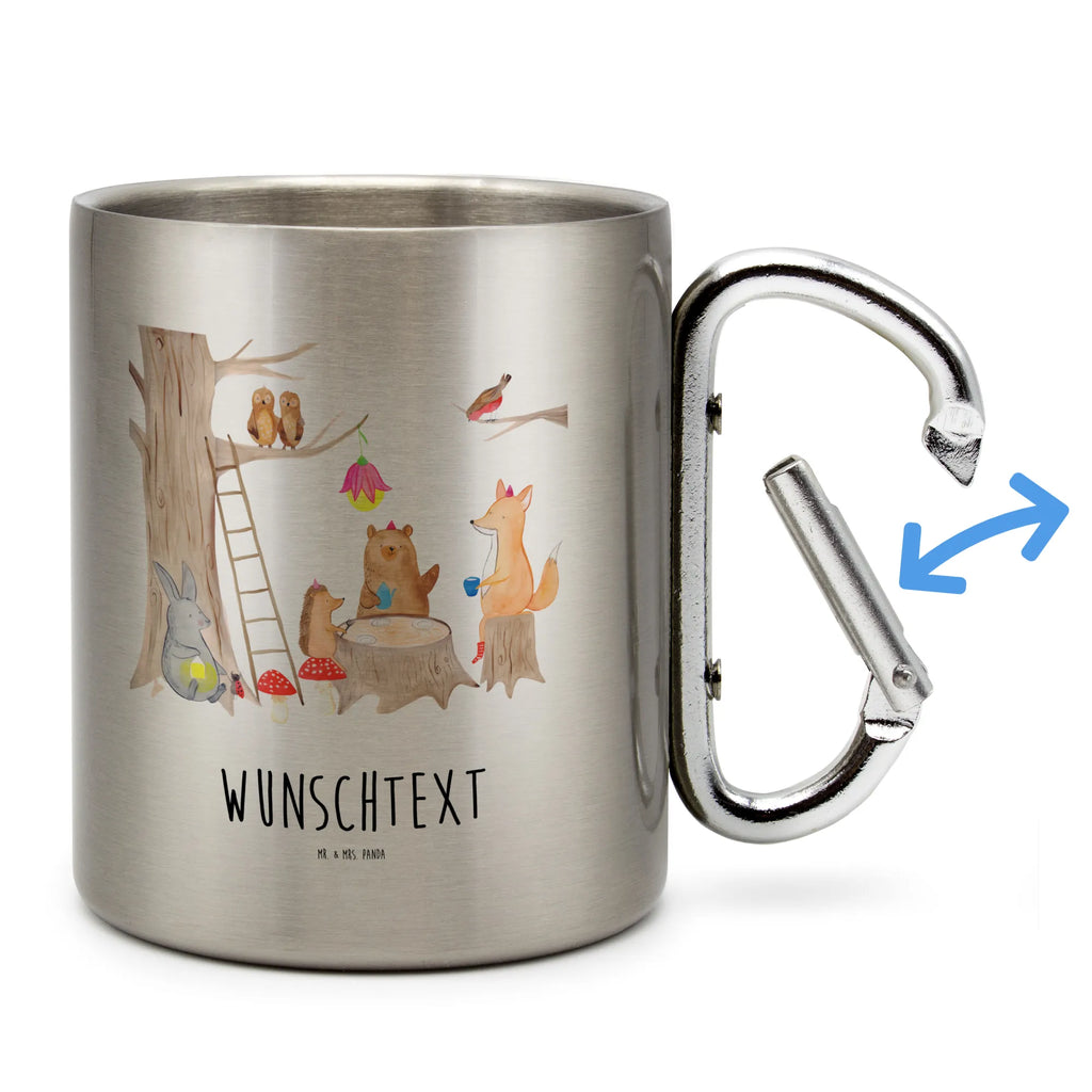 Personalized Stainless Steel Mug forest animals picnic small animals, cute, funny, cute animal motives, hand drawn, small world, funny sayings, good mood, happy, gifts, gift ideas, special gifts, animal lover, card, hedgehog, hare, forest, forest animals, picnic, squirrel, mouse, fox