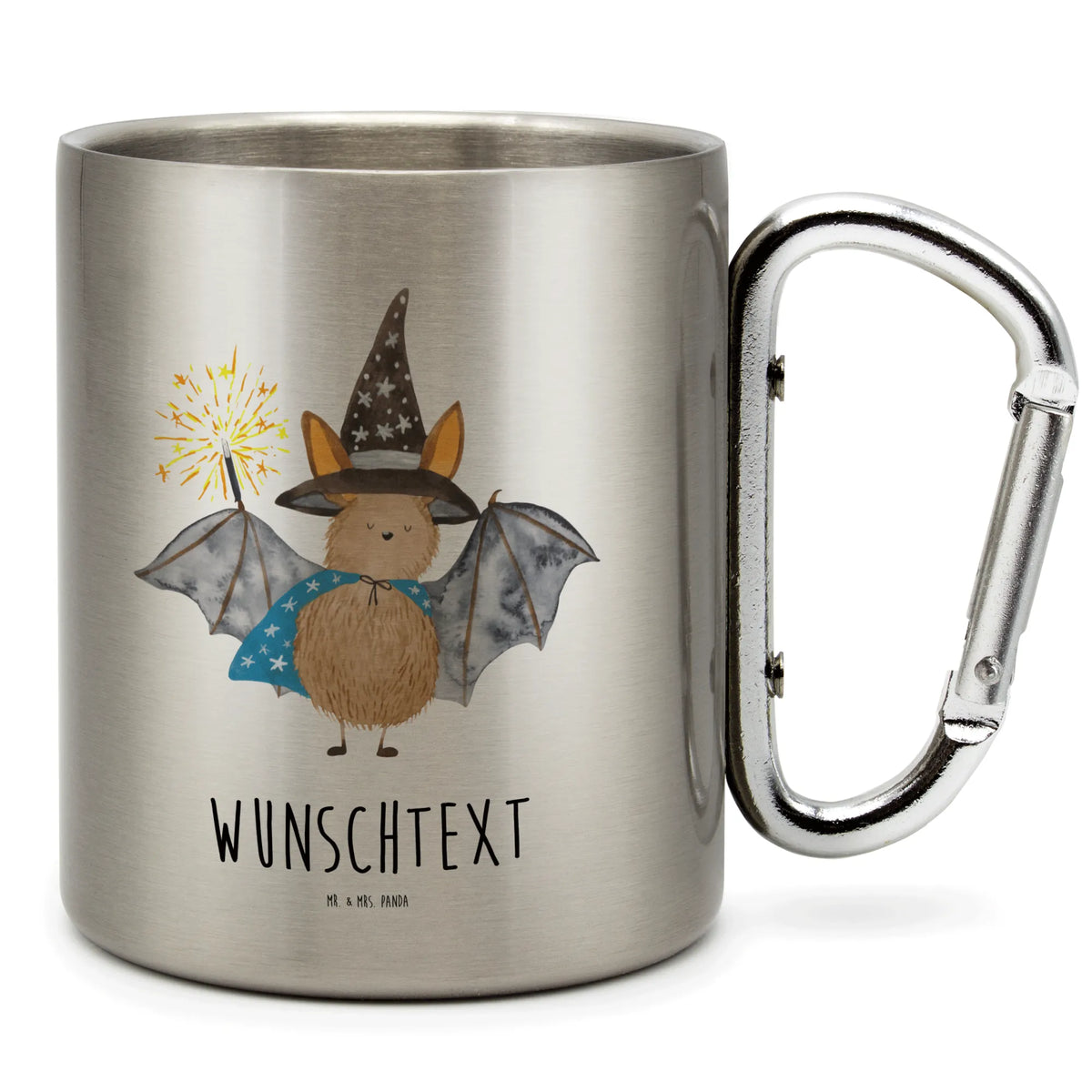 Personalized Stainless Steel Mug bat wizard small animals, cute, funny, cute animal motives, hand drawn, small world, funny sayings, good mood, happy, gifts, gift ideas, special gifts, animal lover, card, Bats, bats, sorcerers, get in, women, magicians