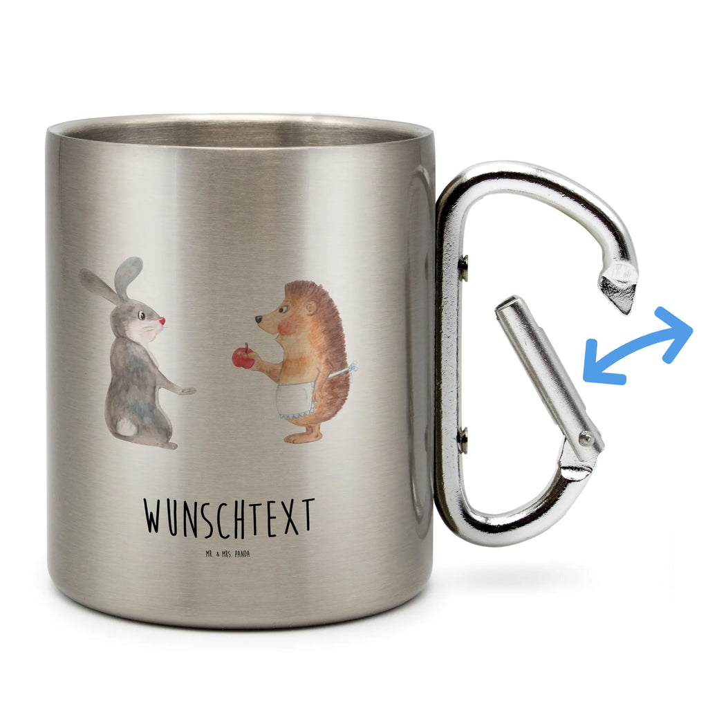 Spersonalizowany kubek ze stali nierdzewnej królik jeż Motywy zwierzęce, dobra energia, zabawne powiedzonka, zwierzęta