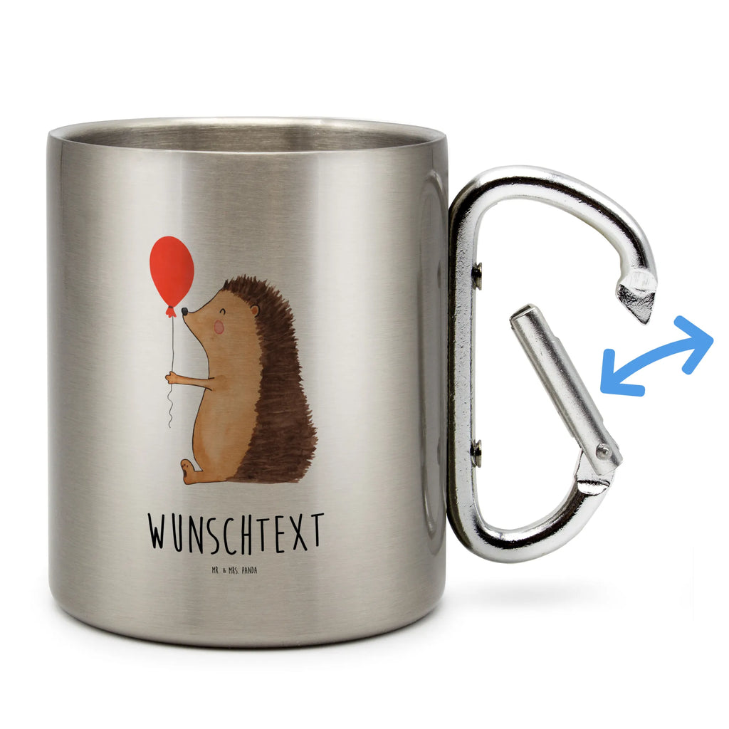 Personalized Stainless Steel Mug Hedgehog balloon small animals, cute, funny, cute animal motives, hand drawn, small world, funny sayings, good mood, happy, gifts, gift ideas, special gifts, animal lover, card, Birthday Child, Happy Birthday, hedgehog, Balloon, Birthday