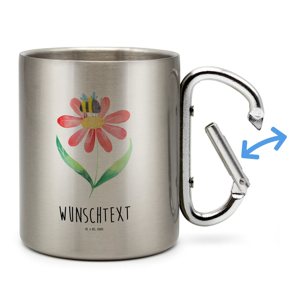 Spersonalizowany kubek ze stali nierdzewnej trzmiel kwiat Motywy zwierzęce, dobra energia, zabawne powiedzonka, zwierzęta