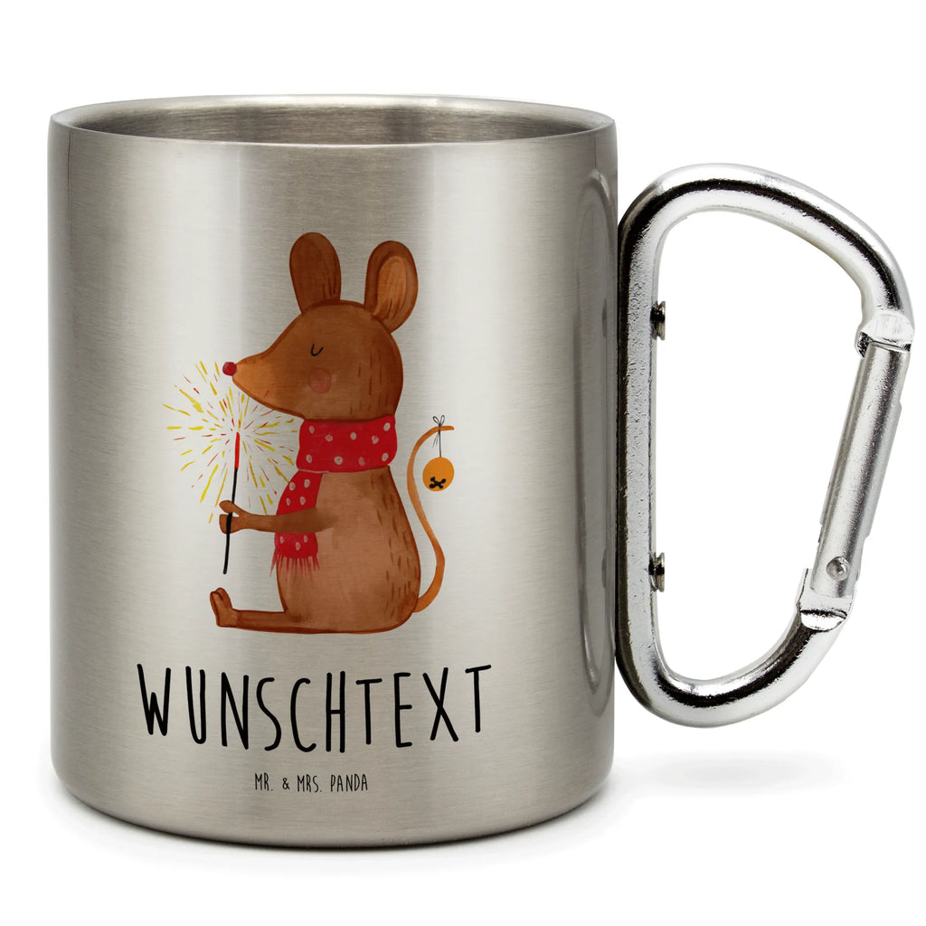 Spersonalizowany kubek ze stali nierdzewnej mysz Boże Narodzenie Zima, Boże Narodzenie, dekoracje świąteczne, Mikołaj, Adwent, Wigilia, zimowy motyw