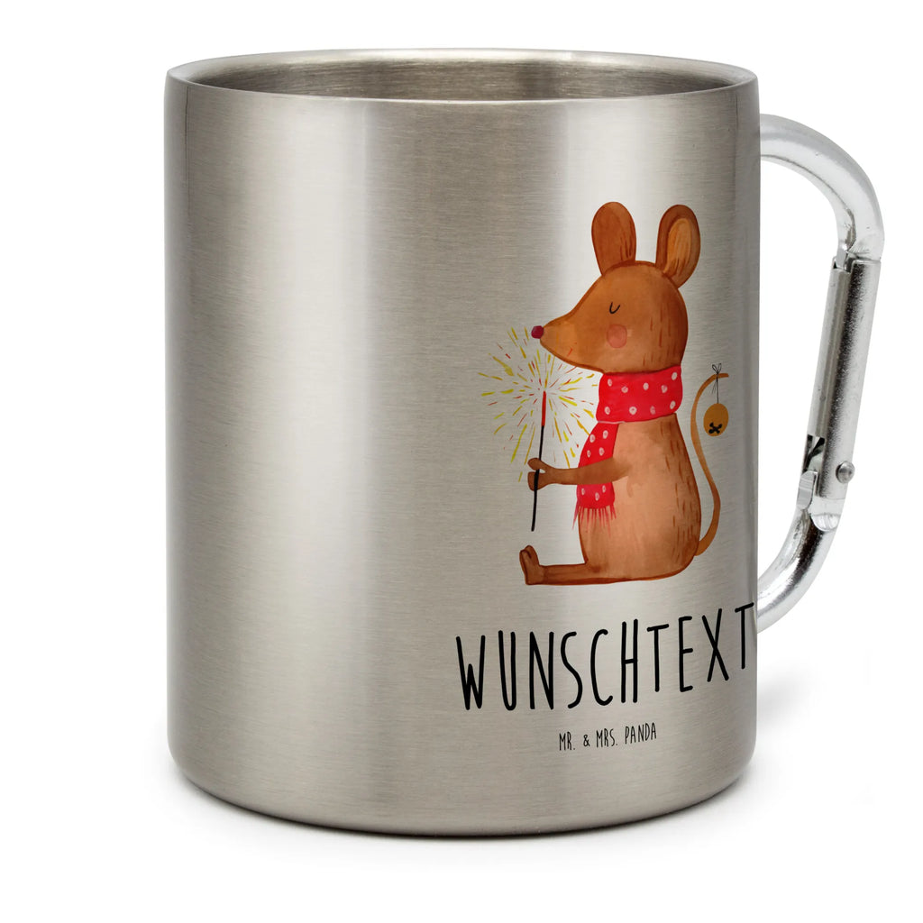 Spersonalizowany kubek ze stali nierdzewnej mysz Boże Narodzenie Zima, Boże Narodzenie, dekoracje świąteczne, Mikołaj, Adwent, Wigilia, zimowy motyw