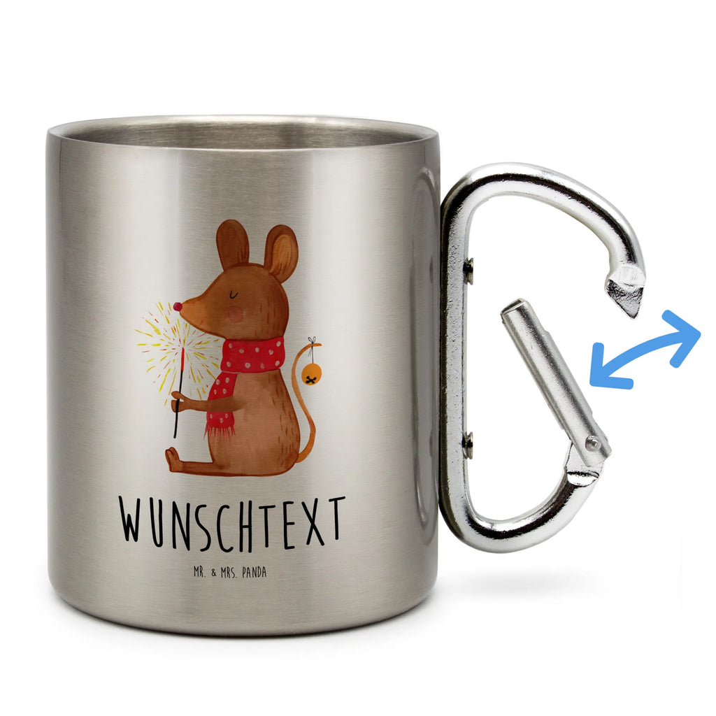 Spersonalizowany kubek ze stali nierdzewnej mysz Boże Narodzenie Zima, Boże Narodzenie, dekoracje świąteczne, Mikołaj, Adwent, Wigilia, zimowy motyw