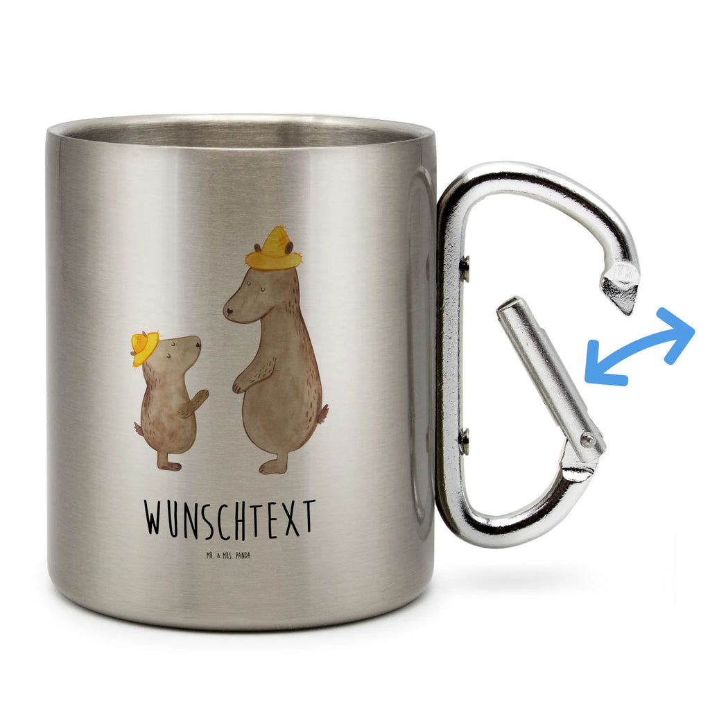 Spersonalizowany kubek ze stali nierdzewnej Niedźwiedzie z kapeluszami Rodzina, Dzień Ojca, Dzień Matki, brat, siostra, mama, tata, babcia, dziadek