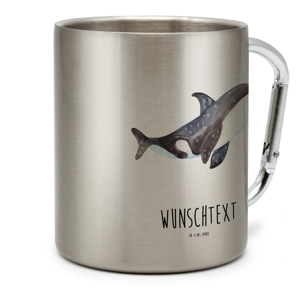 Personalized Stainless Steel Mug Orca Seafood, aquatic animals, ocean, sea, fish, shells, corals, reef, whale, narwhal, sea urchin, lobster, platypus, turtle, manatee, crocodile, orca, shrimp, gifts for seafood lovers, water world, underwater animals, underwater world, vacation, deep sea, seafood fans, gift ideas, seafood decoration, seafood posters, orcas, new start, work, motivation, self-love, opportunities, office, startup, killer whale