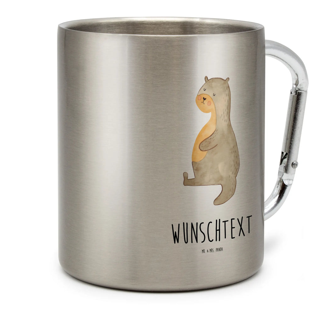 Personalized Stainless Steel Mug otter Belly otter, marten, sea otter, European otter, water mammal, aquatic animal, baby otter, predator, water, otter gifts, animal lover, gift ideas for animal lovers, animal, mammal, water animal, gifts for people in love, Otter Sea Otter Lake Otter