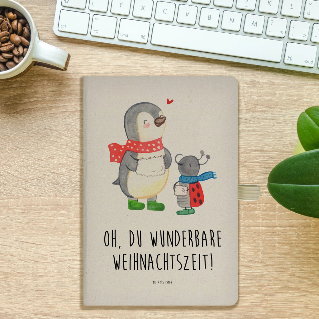 Bawełniany notatnik DIN A4 Smörle Czas zimy Zima, Boże Narodzenie, dekoracje świąteczne, Mikołaj, Adwent, Wigilia, zimowy motyw