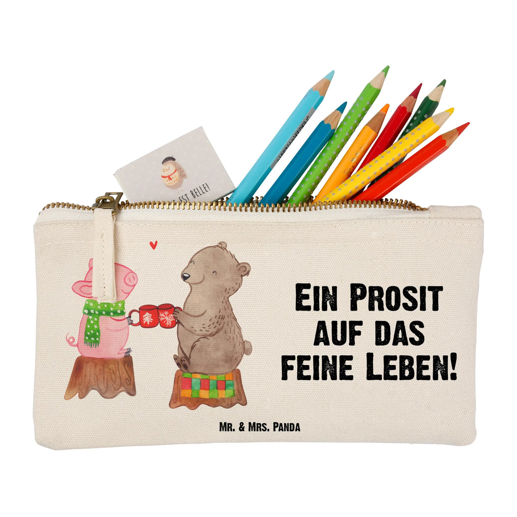 torebka na makijaż Ciepły prosiaczek Impreza Schlampermäppchen, Federmappe, Kulturtasche, Schminkbeutel, pencil case, toiletry bag, Waschbeutel, Waschtasche, utensilientasche, Kulturbeutel, Stiftemäppchen, Schminktäschchen, aufbewahrungstasche, Kosmetikbeutel, pinsel tasche, Schminktasche, Mäppchen, Etui, beauty case, aufbewahrungsbeutel, Kosmetiktasche, kosmetiktäschchen, beauty tasche, Weihnachten, Winter, Weihnachtsdeko, Nikolaus, Advent, Heiligabend, Wintermotiv, Schwein, Bär, Alles Gute, Weihnachtszeit, Prost