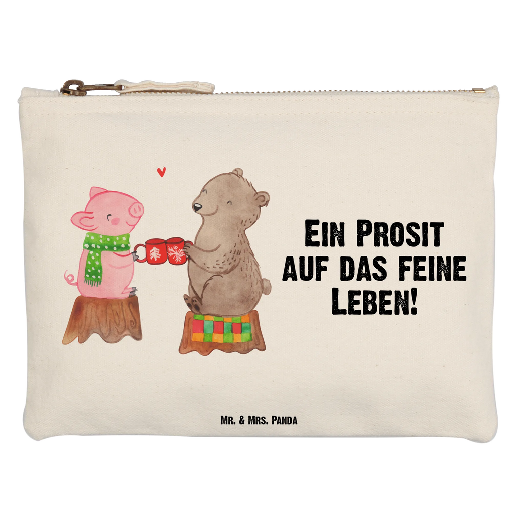 torebka na makijaż Ciepły prosiaczek Impreza Schlampermäppchen, Federmappe, Kulturtasche, Schminkbeutel, pencil case, toiletry bag, Waschbeutel, Waschtasche, utensilientasche, Kulturbeutel, Stiftemäppchen, Schminktäschchen, aufbewahrungstasche, Kosmetikbeutel, pinsel tasche, Schminktasche, Mäppchen, Etui, beauty case, aufbewahrungsbeutel, Kosmetiktasche, kosmetiktäschchen, beauty tasche, Weihnachten, Winter, Weihnachtsdeko, Nikolaus, Advent, Heiligabend, Wintermotiv, Schwein, Bär, Alles Gute, Weihnachtszeit, Prost