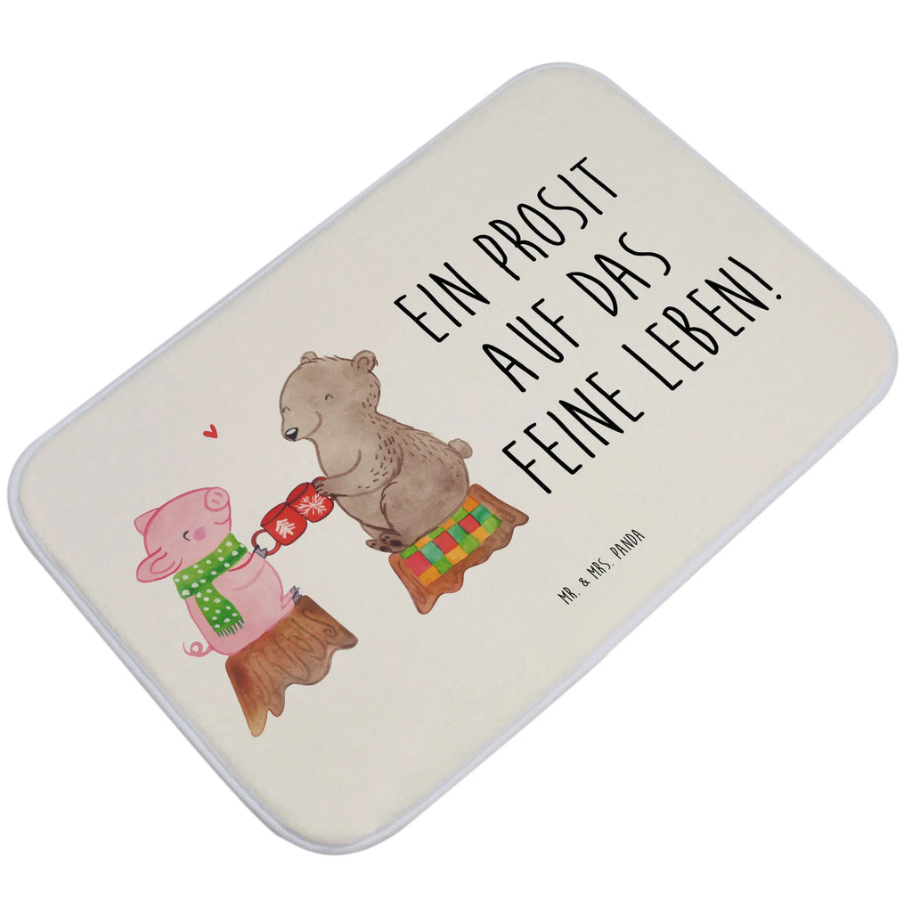 Bath mat Glowing Pig Bash Bath rug, Shower mat, non-slip, Bath mat, Winter, Christmas, Christmas time, snow