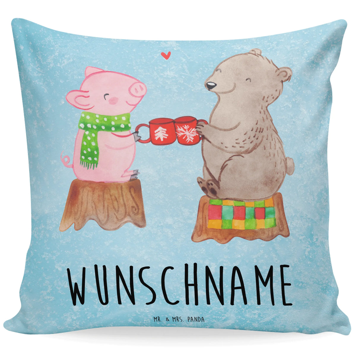 Personalised cushion Glowing Pig Bash Winter, Christmas, Christmas time, snow