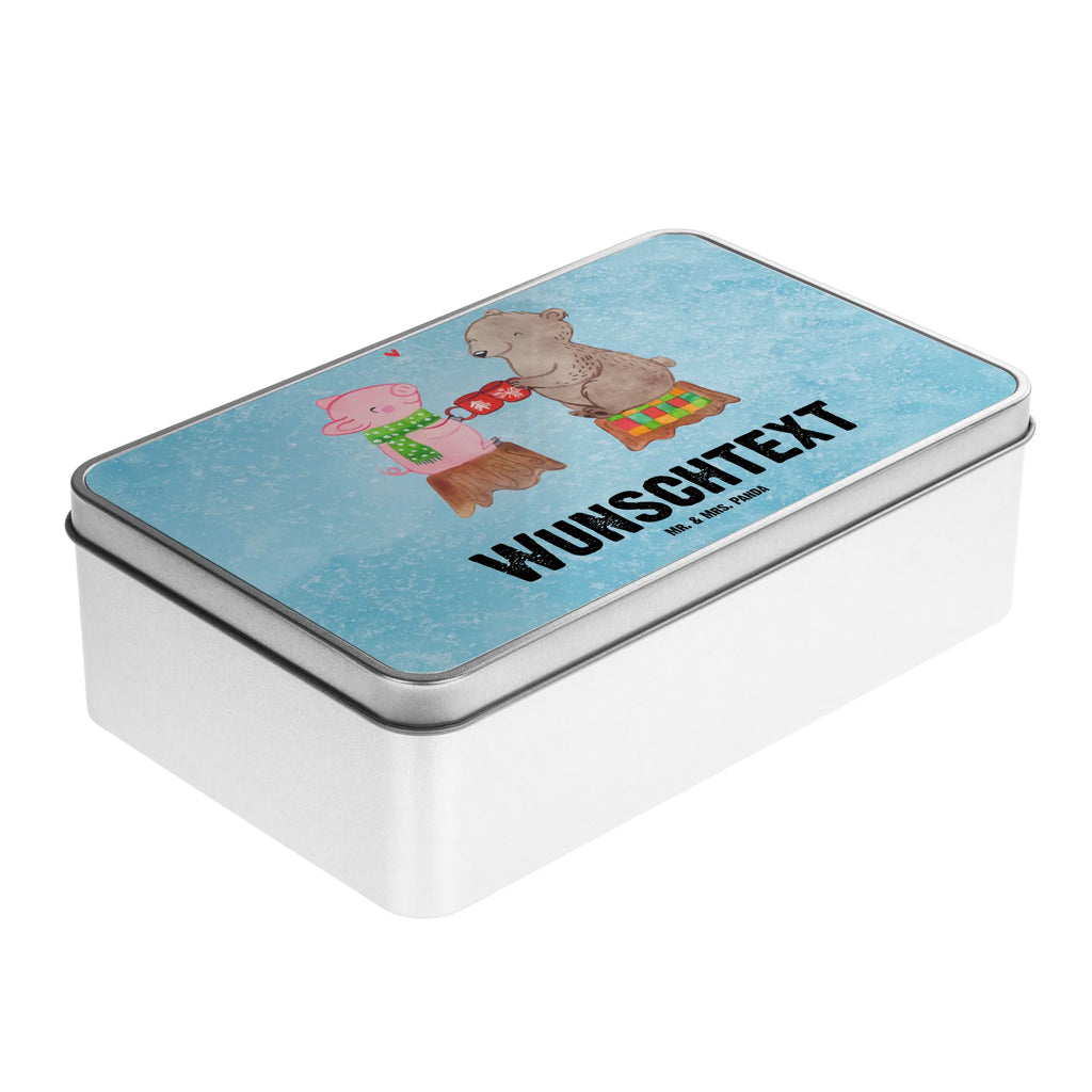 Personalised metal tin Glowing Pig Bash Winter, Christmas, Christmas time, snow