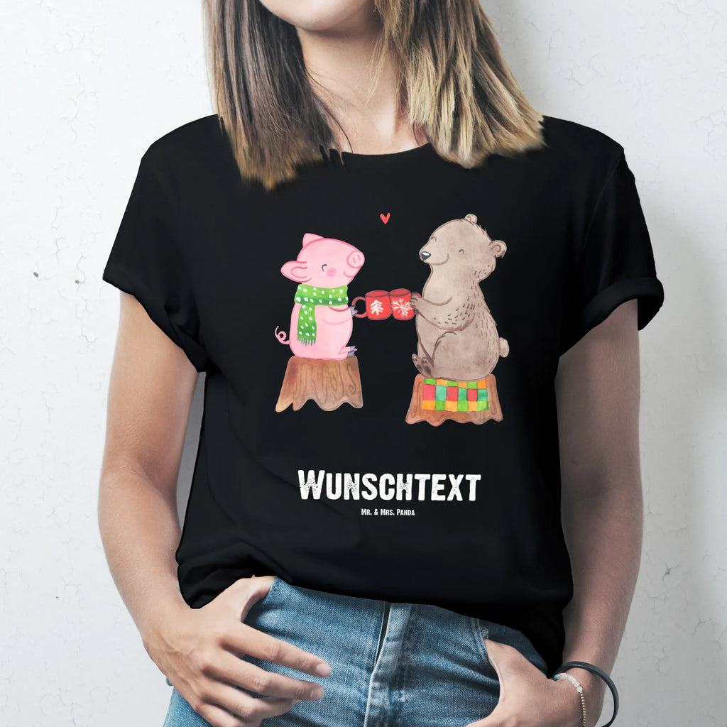 Rozmiar L Personalizowana koszulka Ciepły prosiaczek Impreza T-Shirt mit Aufruck, T-Shirt mit Namen, T-Shirt Personalisiert, Weihnachten, Winter, Weihnachtsdeko, Nikolaus, Advent, Heiligabend, Wintermotiv, Alles Gute, Bär, Weihnachtszeit, Prost, Schwein