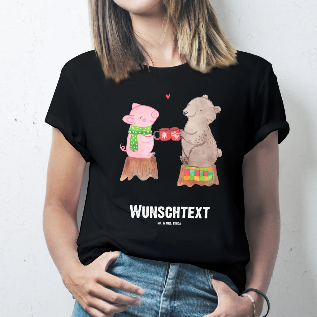 Rozmiar L Personalizowana koszulka Ciepły prosiaczek Impreza T-Shirt mit Aufruck, T-Shirt mit Namen, T-Shirt Personalisiert, Weihnachten, Winter, Weihnachtsdeko, Nikolaus, Advent, Heiligabend, Wintermotiv, Alles Gute, Bär, Weihnachtszeit, Prost, Schwein