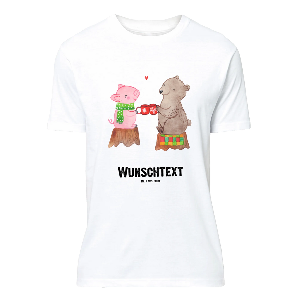 Rozmiar L Personalizowana koszulka Ciepły prosiaczek Impreza T-Shirt mit Aufruck, T-Shirt mit Namen, T-Shirt Personalisiert, Weihnachten, Winter, Weihnachtsdeko, Nikolaus, Advent, Heiligabend, Wintermotiv, Alles Gute, Bär, Weihnachtszeit, Prost, Schwein