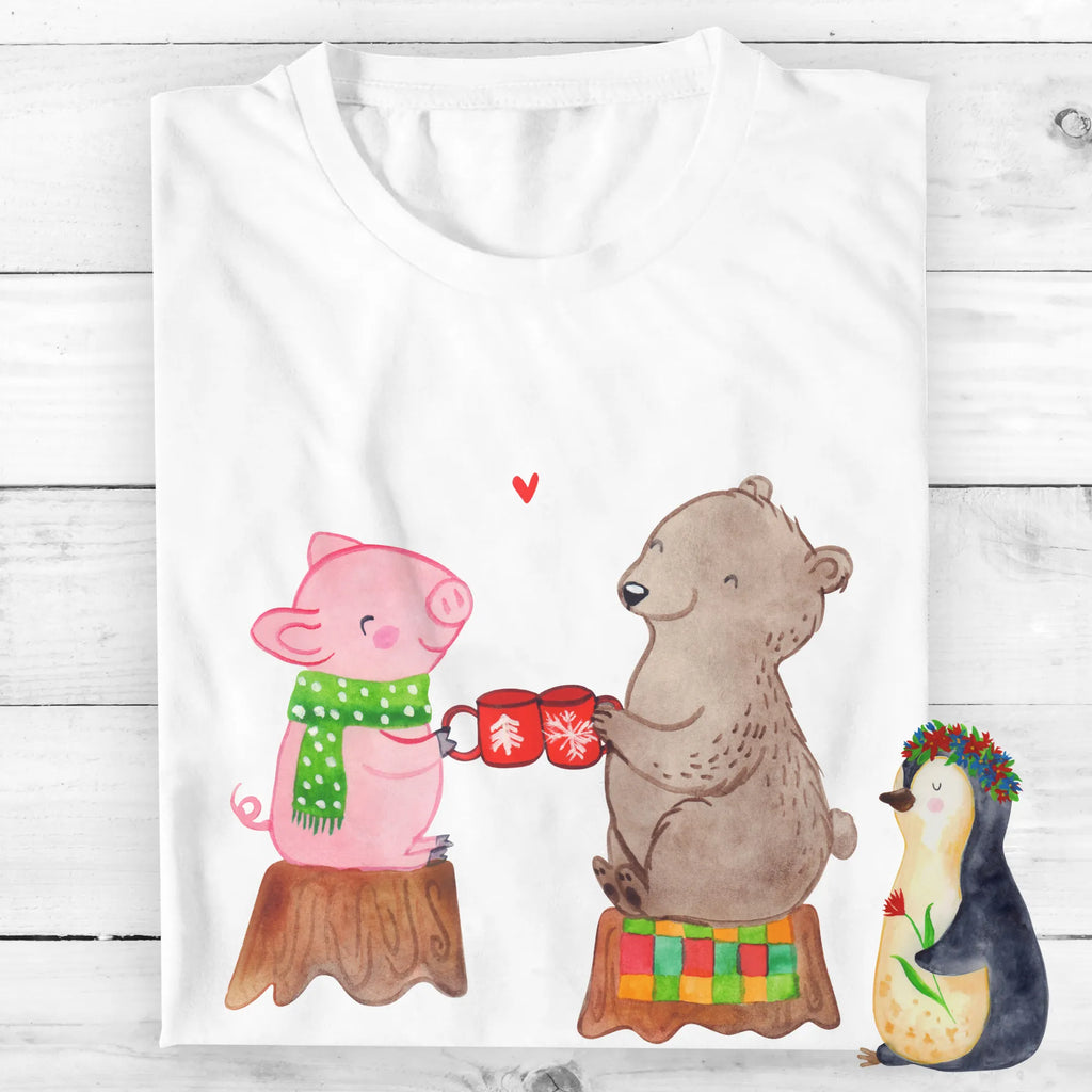 Rozmiar L Personalizowana koszulka Ciepły prosiaczek Impreza T-Shirt mit Aufruck, T-Shirt mit Namen, T-Shirt Personalisiert, Weihnachten, Winter, Weihnachtsdeko, Nikolaus, Advent, Heiligabend, Wintermotiv, Alles Gute, Bär, Weihnachtszeit, Prost, Schwein