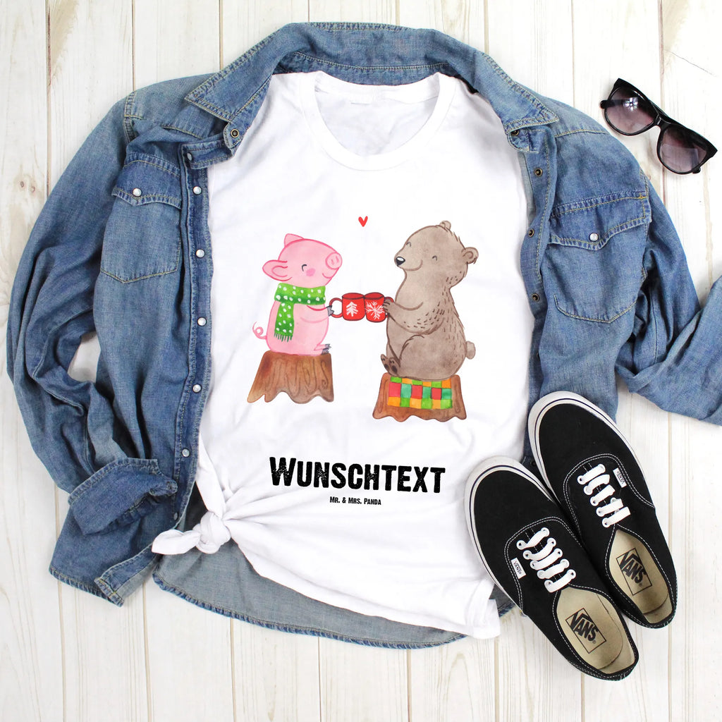 Rozmiar L Personalizowana koszulka Ciepły prosiaczek Impreza T-Shirt mit Aufruck, T-Shirt mit Namen, T-Shirt Personalisiert, Weihnachten, Winter, Weihnachtsdeko, Nikolaus, Advent, Heiligabend, Wintermotiv, Alles Gute, Bär, Weihnachtszeit, Prost, Schwein