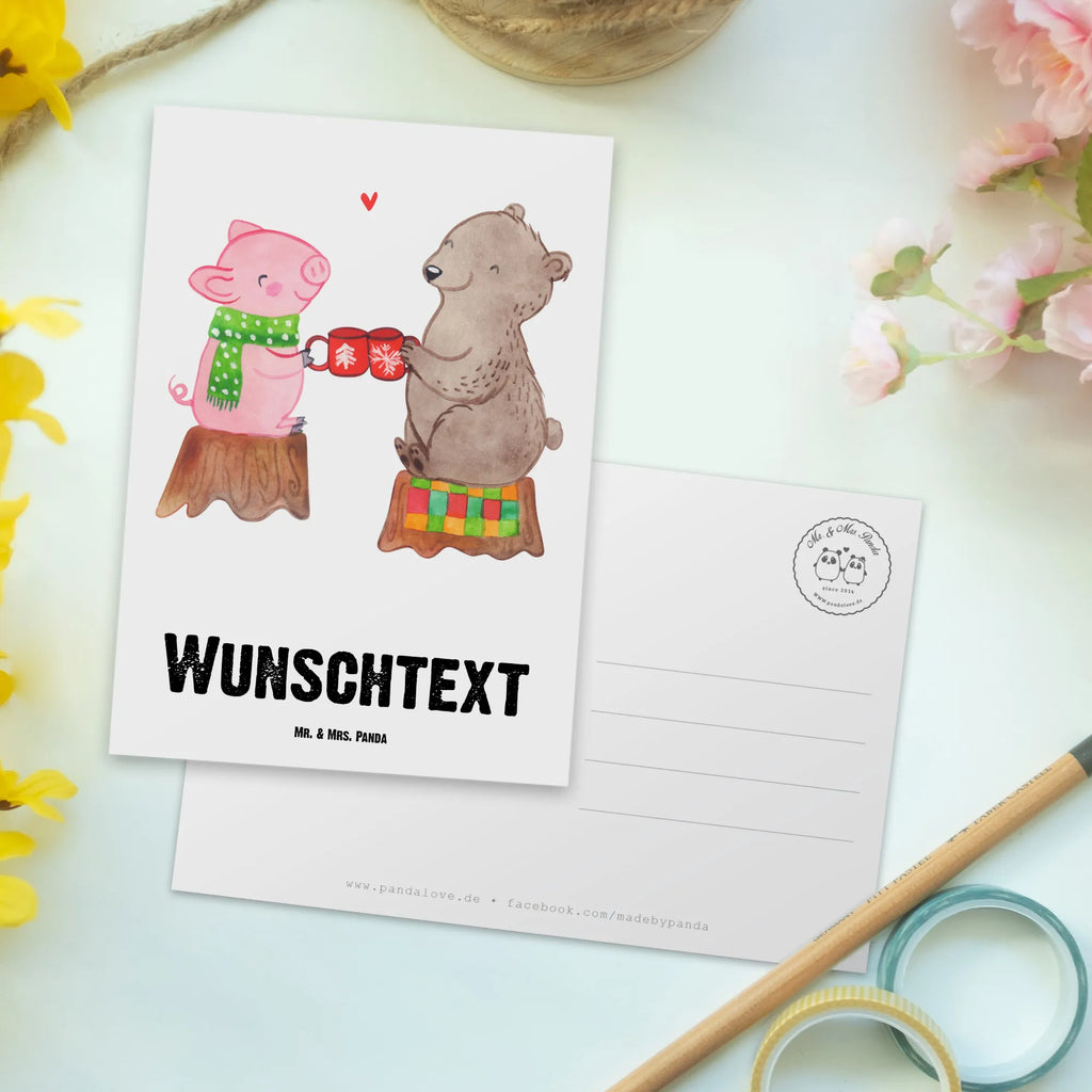 Personalisierte Postkarte Glühschwein Sause Postkarte mit Wunschtext, Geschenkkarte mit Namen, Ansichtskarte mit Namen, Karte mit Wunschtext, Postkarte bedrucken, Geschenkkarte mit Wunschtext, Karte mit Namen, Einladung mit Namen, Grußkarte mit Wunschtext, Ansichtskarte mit Wunschtext, Einladung mit Wunschtext, Postkarte personalisierbar, Grußkarte mit Namen, Postkarte mit Namen, Winter, Weihnachten, Weihnachtsdeko, Nikolaus, Advent, Heiligabend, Wintermotiv, Weihnachtszeit, Schwein, Bär, Alles Gute, Prost