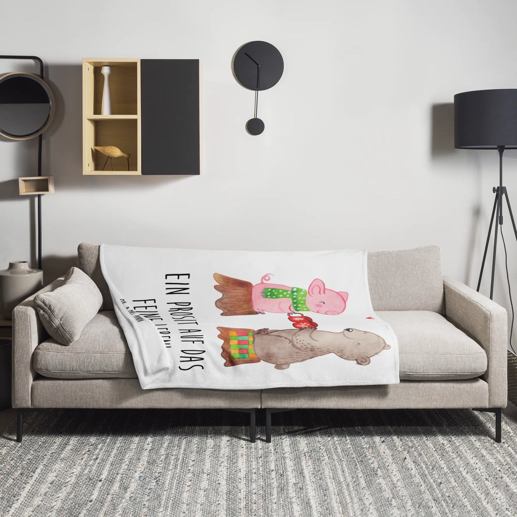 Kuscheldecke Glühschwein Sause Decke, Wohndecke, Tagesdecke, Sofadecke, Wolldecke, Winter, Weihnachten, Weihnachtsdeko, Nikolaus, Advent, Heiligabend, Wintermotiv, Prost, Alles Gute, Weihnachtszeit, Bär, Schwein