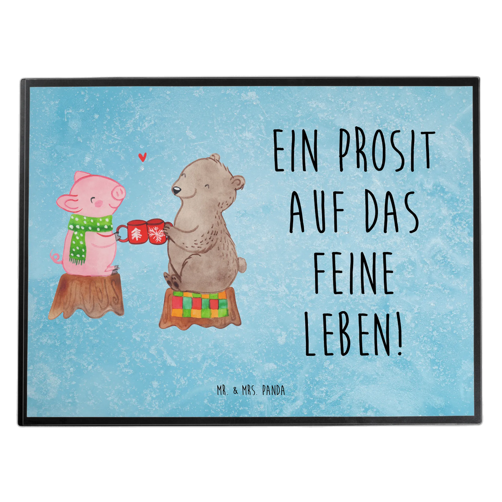 Desk pad Glowing Pig Bash Büroartikel, Bürobedarf, Schreibwaren, Schreibtisch Unterlagen, Schreibtischunterlage Groß, Schreibtischauflage, Schreibunterlage, Winter, Weihnachten, Weihnachtsdeko, Nikolaus, Advent, Heiligabend, Wintermotiv, Schwein, Weihnachtszeit, Bär, Alles Gute, Prost