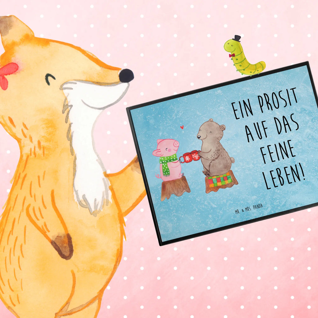 Desk pad Glowing Pig Bash Büroartikel, Bürobedarf, Schreibwaren, Schreibtisch Unterlagen, Schreibtischunterlage Groß, Schreibtischauflage, Schreibunterlage, Winter, Weihnachten, Weihnachtsdeko, Nikolaus, Advent, Heiligabend, Wintermotiv, Schwein, Weihnachtszeit, Bär, Alles Gute, Prost