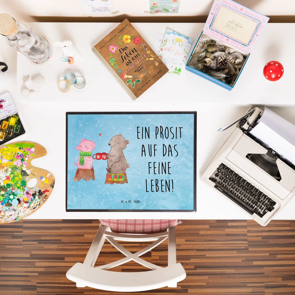 Desk pad Glowing Pig Bash Büroartikel, Bürobedarf, Schreibwaren, Schreibtisch Unterlagen, Schreibtischunterlage Groß, Schreibtischauflage, Schreibunterlage, Winter, Weihnachten, Weihnachtsdeko, Nikolaus, Advent, Heiligabend, Wintermotiv, Schwein, Weihnachtszeit, Bär, Alles Gute, Prost