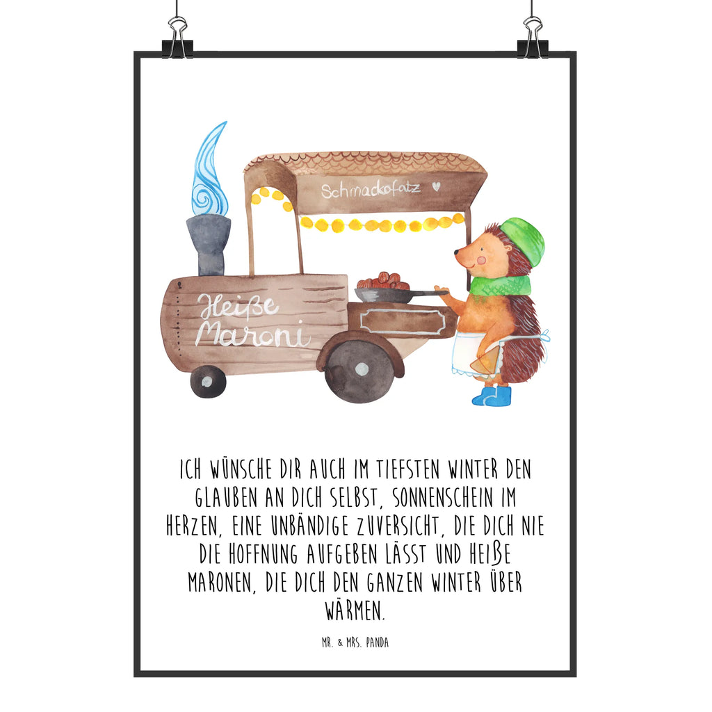 Plakat Jeż kasztany Raumdekoration, Kunstdruck, Küchenposter, Wanddeko, Designposter, Poster, Wanddeko Bild, Posterdruck, Handgemaltes Poster, Wanddekoration, Kinderposter, Wandposter, Bild, Mr. & Mrs. Panda Poster, Winter, Weihnachten, Weihnachtsdeko, Nikolaus, Advent, Heiligabend, Wintermotiv, Weihnachtsmarkt, Kastanien, Maronen, Duft