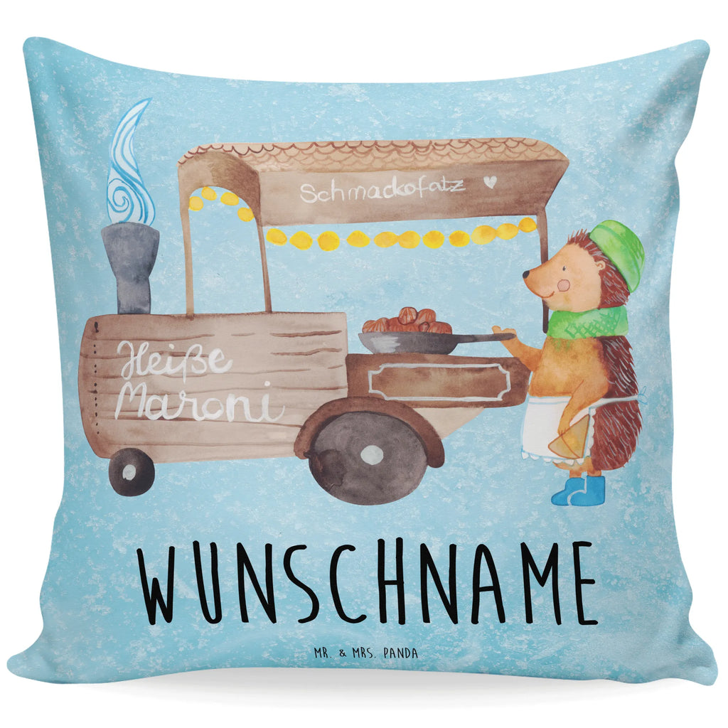 Personalised cushion hedgehog Chestnuts Winter, Christmas, Christmas time, snow