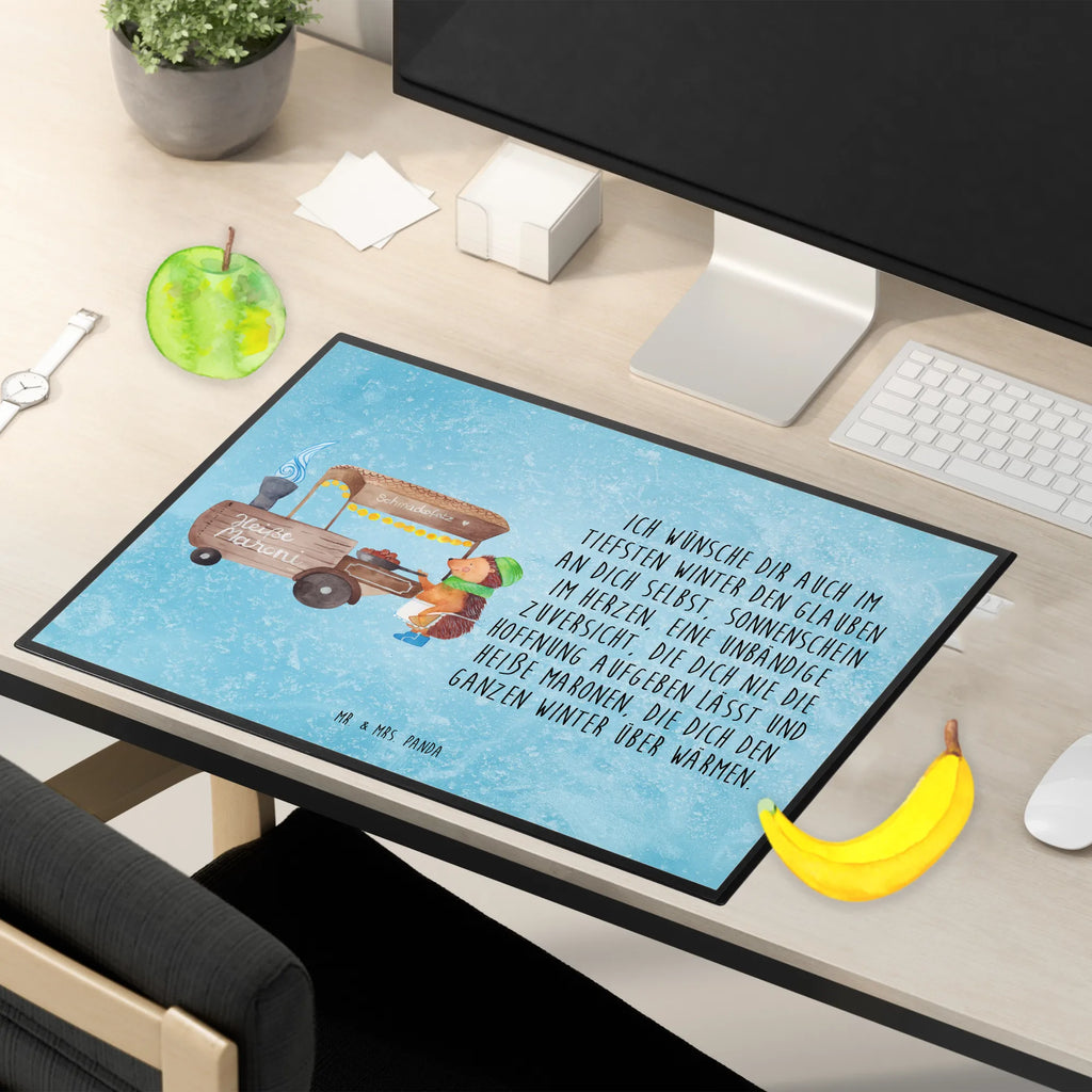 Schreibtischunterlage Igel Maronen Schreibtischauflage, Büroartikel, Schreibwaren, Schreibunterlage, Bürobedarf, Schreibtischunterlage Groß, Schreibtisch Unterlagen, Winter, Weihnachten, Weihnachtsdeko, Nikolaus, Advent, Heiligabend, Wintermotiv, Weihnachtsmarkt, Maronen, Kastanien, Duft