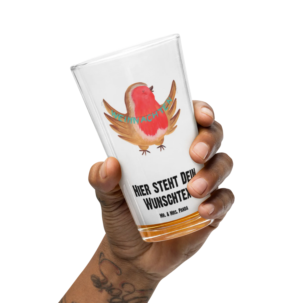 Spersonalizowana szklanka do picia rudzik Boże Narodzenie Zima, Boże Narodzenie, dekoracje świąteczne, Mikołaj, Adwent, Wigilia, zimowy motyw