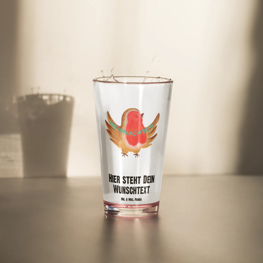 Spersonalizowana szklanka do picia rudzik Boże Narodzenie Zima, Boże Narodzenie, dekoracje świąteczne, Mikołaj, Adwent, Wigilia, zimowy motyw