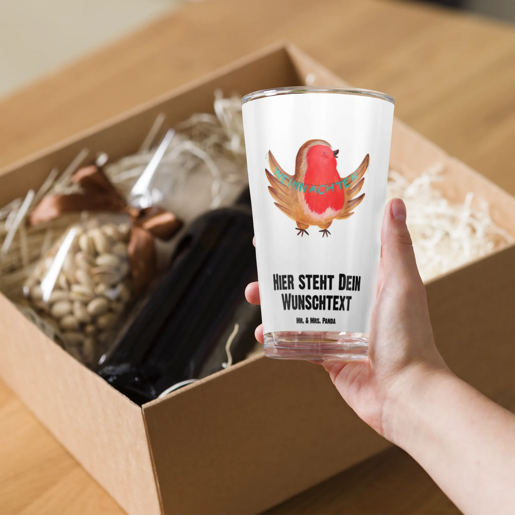 Spersonalizowana szklanka do picia rudzik Boże Narodzenie Zima, Boże Narodzenie, dekoracje świąteczne, Mikołaj, Adwent, Wigilia, zimowy motyw