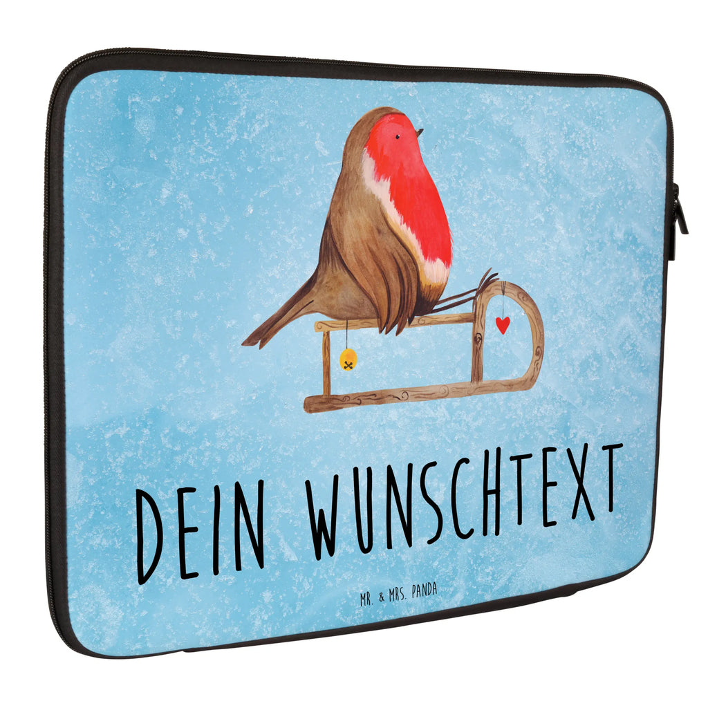 Personalized Notebook Bag robin Sleds Winter, Christmas, Christmas time, snow, bird, sleigh