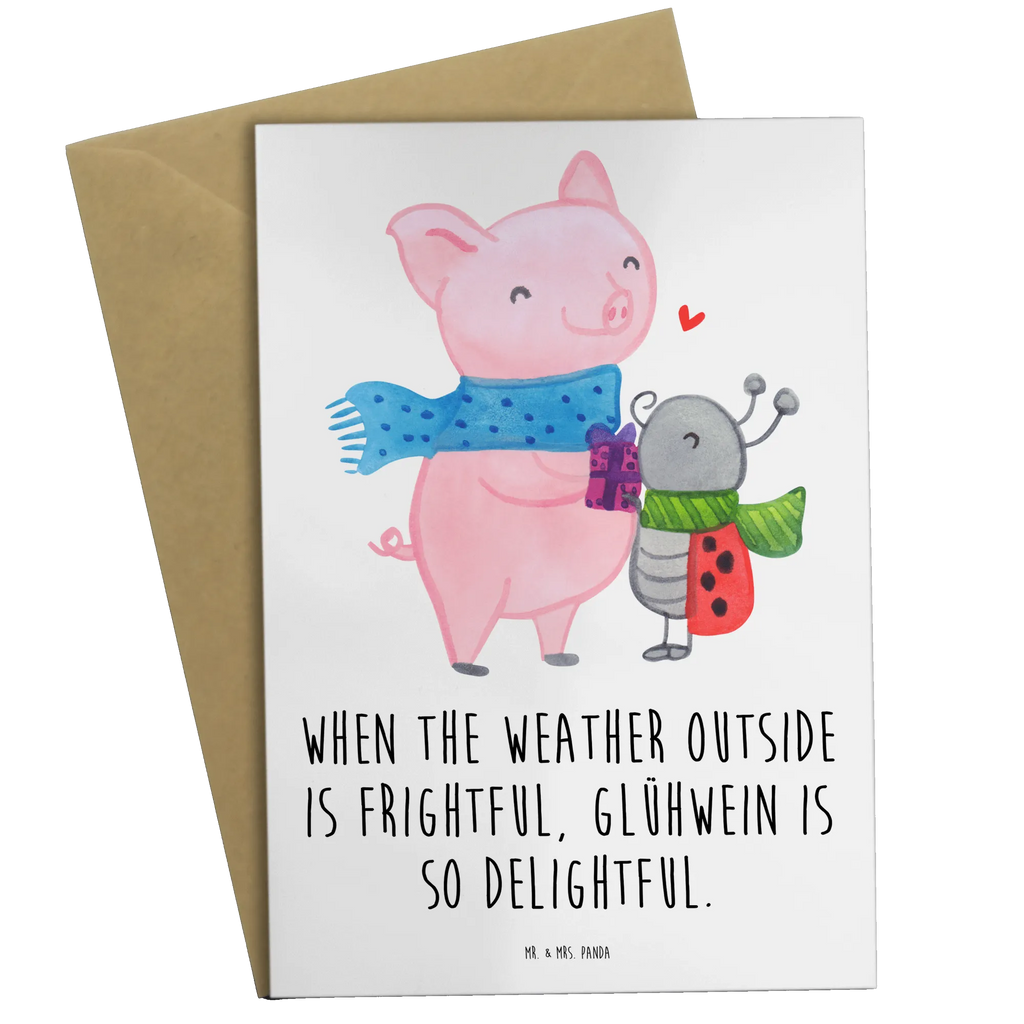 Kartka okolicznościowa Rozgrzana Świnka Smörle Zima, Boże Narodzenie, dekoracje świąteczne, Mikołaj, Adwent, Wigilia, zimowy motyw