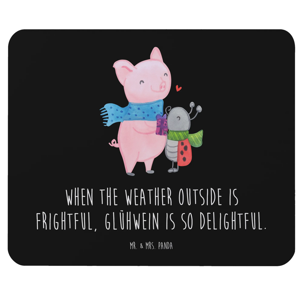 Mouse mat Glow Pig Snuggle Christmas time, snow