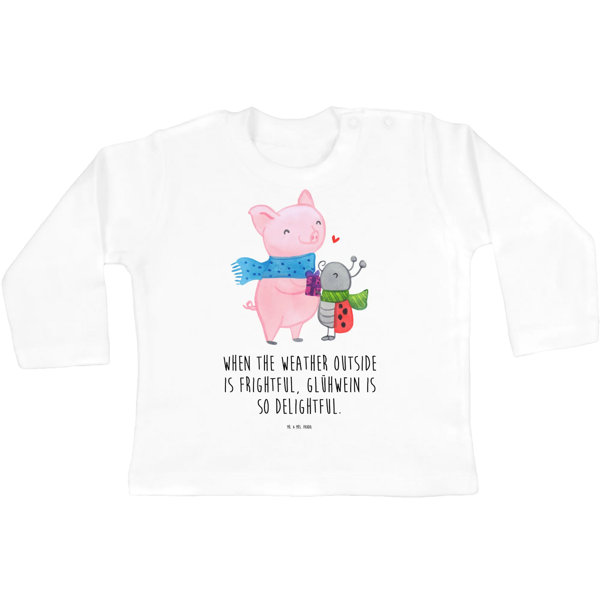 Baby long-sleeve Glow Pig Snuggle long sleeve, clothing, boys, Christmas time, snow