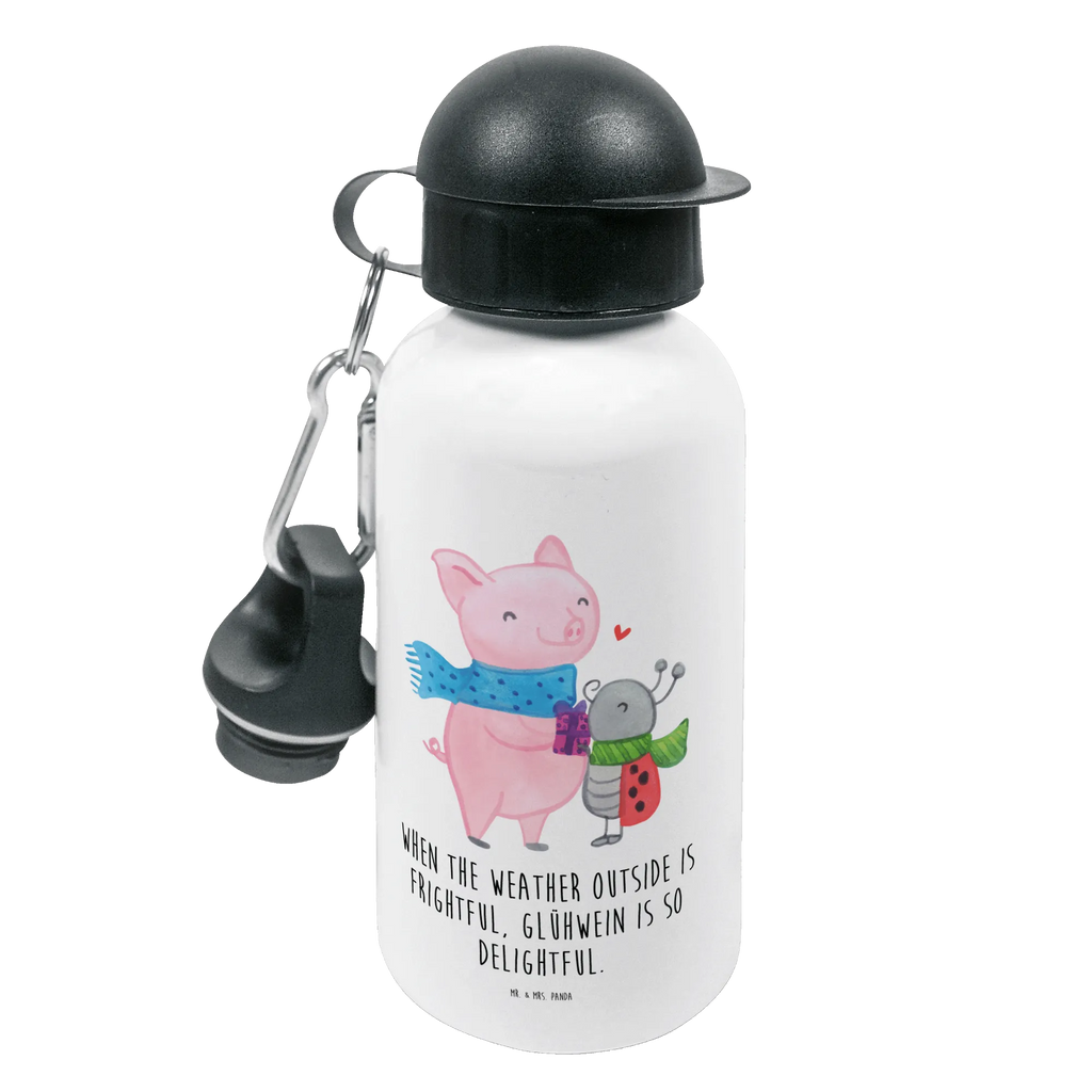 Kids drinks bottle Glow Pig Snuggle Bottle, Children's bottle, Drinking bottle, Children, Primary school, Kids, Kindergarten bottle, Winter, Christmas, Christmas time, snow