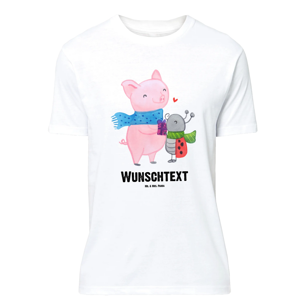 Personalised T-Shirt Glow Pig Snuggle T-Shirt mit Aufruck, T-Shirt mit Namen, T-Shirt Personalisiert, Nikolaus, Weihnachtsdeko, Weihnachten, Winter, Wintermotiv, Heiligabend, Advent, Marienkäfer in Winterkleidung, Glühwein Ist Köstlich Spruch, Handgezeichnetes Glühschwein, Süßer Marienkäfer Gibt Geschenk, Winterlicher Glühwein Spruch, Glühwein Liebhaber Geschenk, Kreatives Glühschwein Design, Herzliches Marienkäfer Motiv, Romantische Geschenkidee Glühwein, Smörle Der Stolze Marienkäfer